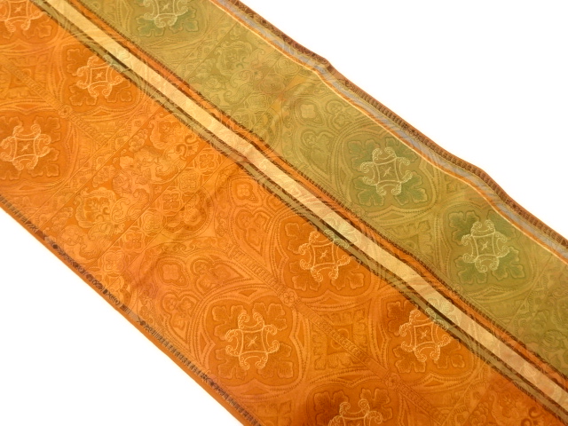 JAPANESE KIMONO / ANTIQUE FUKURO OBI / SILK / WOVEN SARASA